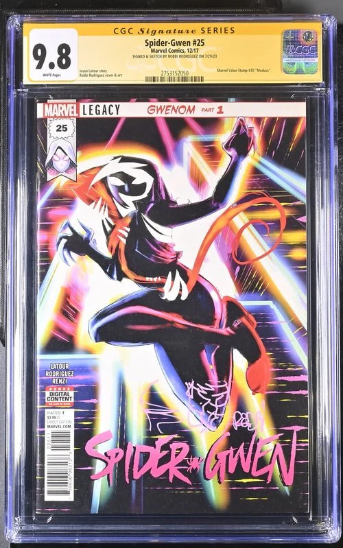 Spider-Gwen #25 Marvel Comics CGC Signature Series 9.8 Signed & Sketch Robbi Rodriguez - Image 6