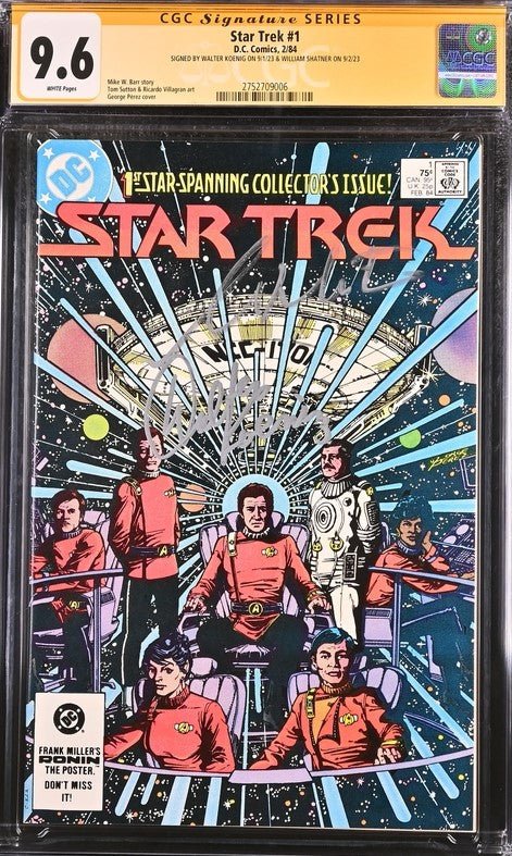 Star Trek #1 DC Comics CGC Signature Series 9.6 Cast x2 Signed Koenig, Shatner - Image 8