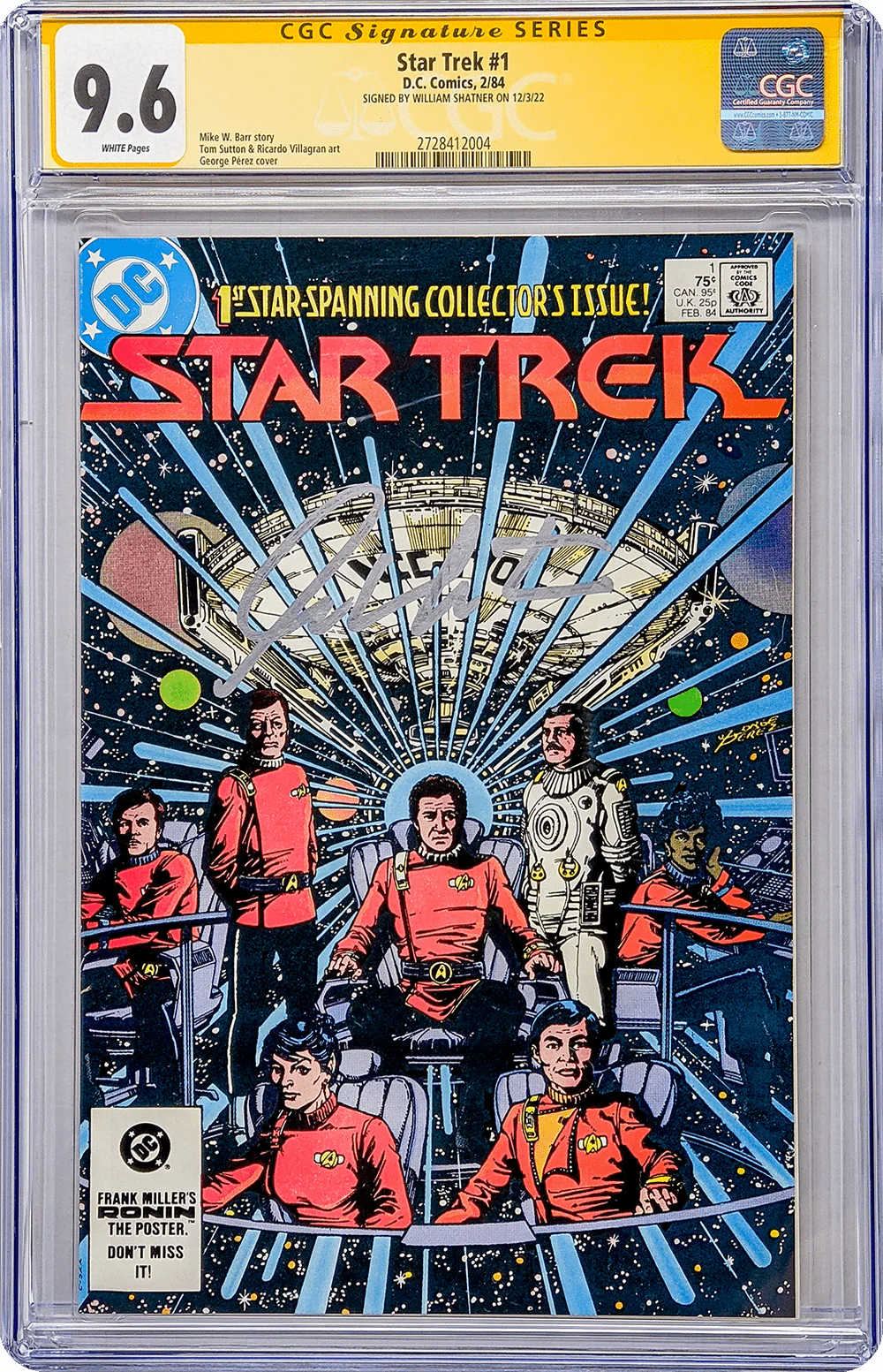 Star Trek #1 DC Comics CGC Signature Series 9.6 William Shatner - Image 6