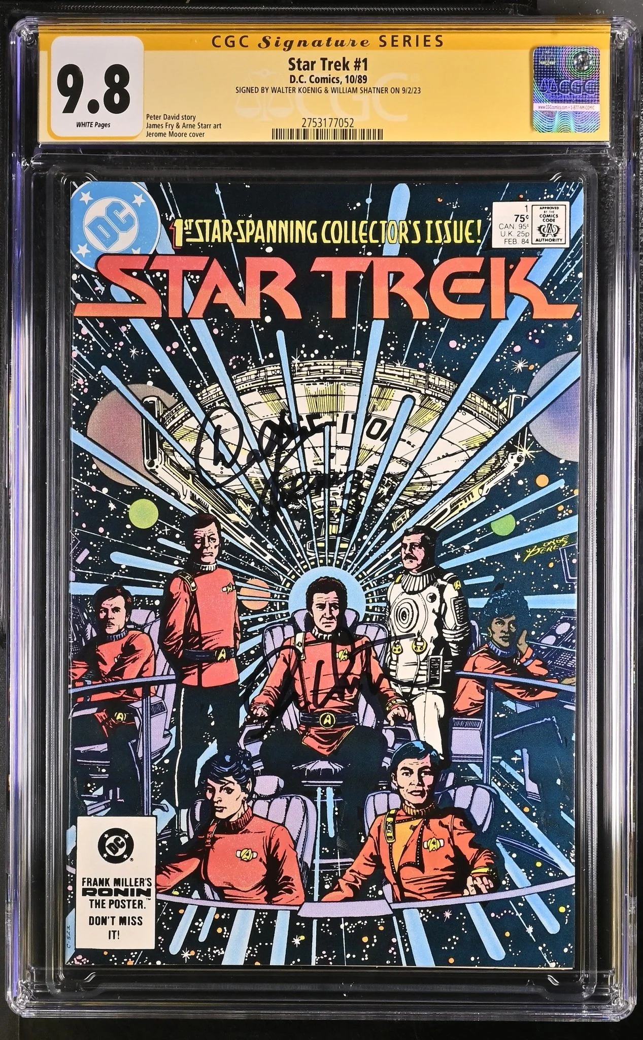 Star Trek #1 DC Comics CGC Signature Series 9.8 Cast x2 Signed Koenig, Shatner - Image 6