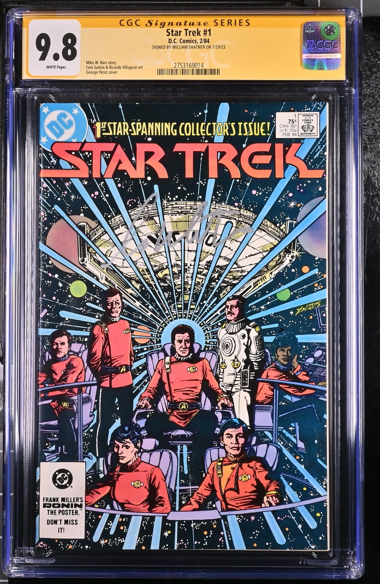 Star Trek #1 DC Comics CGC Signature Series 9.8 William Shatner - Image 2