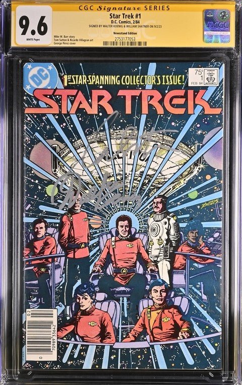 Star Trek #1 DC Comics Newsstand Series CGC Signature Series 9.6 Cast x2 Signed Koenig, Shatner - Image 2