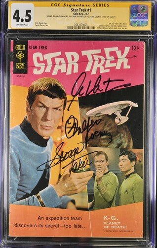 Star Trek #1 Gold Key CGC Signature Series 4.5 Signed William Shatner, Walter Koenig, George Takei - Image 2