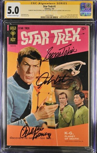 Star Trek #1 Gold Key CGC Signature Series 5.0 Signed William Shatner, Walter Koenig, George Takei - Image 2