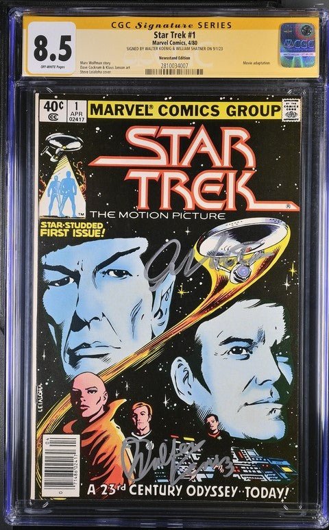 Star Trek #1 Marvel Comics CGC Signature Series 8.5 Cast x2 Signed Koenig, Shatner - Image 2
