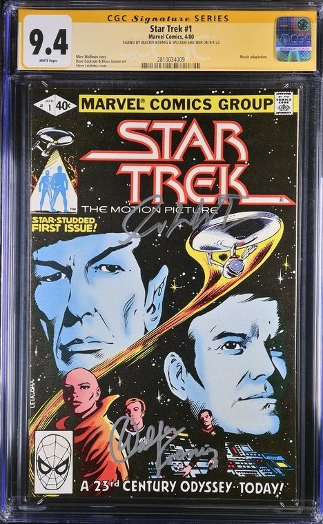 Star Trek #1 Marvel Comics CGC Signature Series 9.4 Cast x2 Signed Koenig, Shatner - Image 2