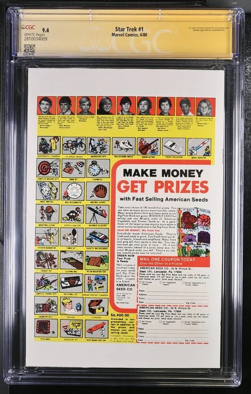 Star Trek #1 Marvel Comics CGC Signature Series 9.4 Cast x2 Signed Koenig, Shatner - Image 3
