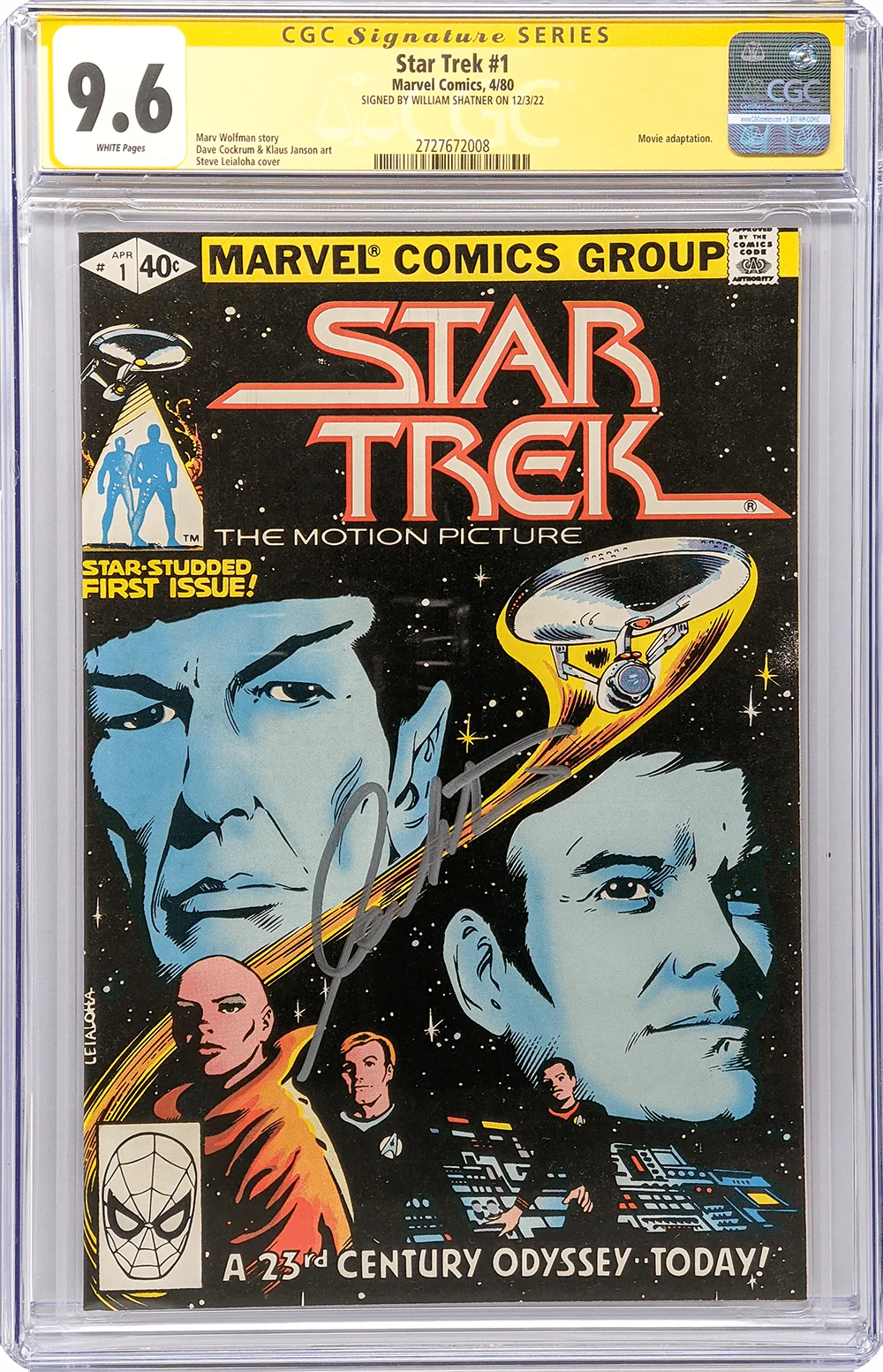 Star Trek #1 Marvel Comics CGC Signature Series 9.6 William Shatner - Image 6