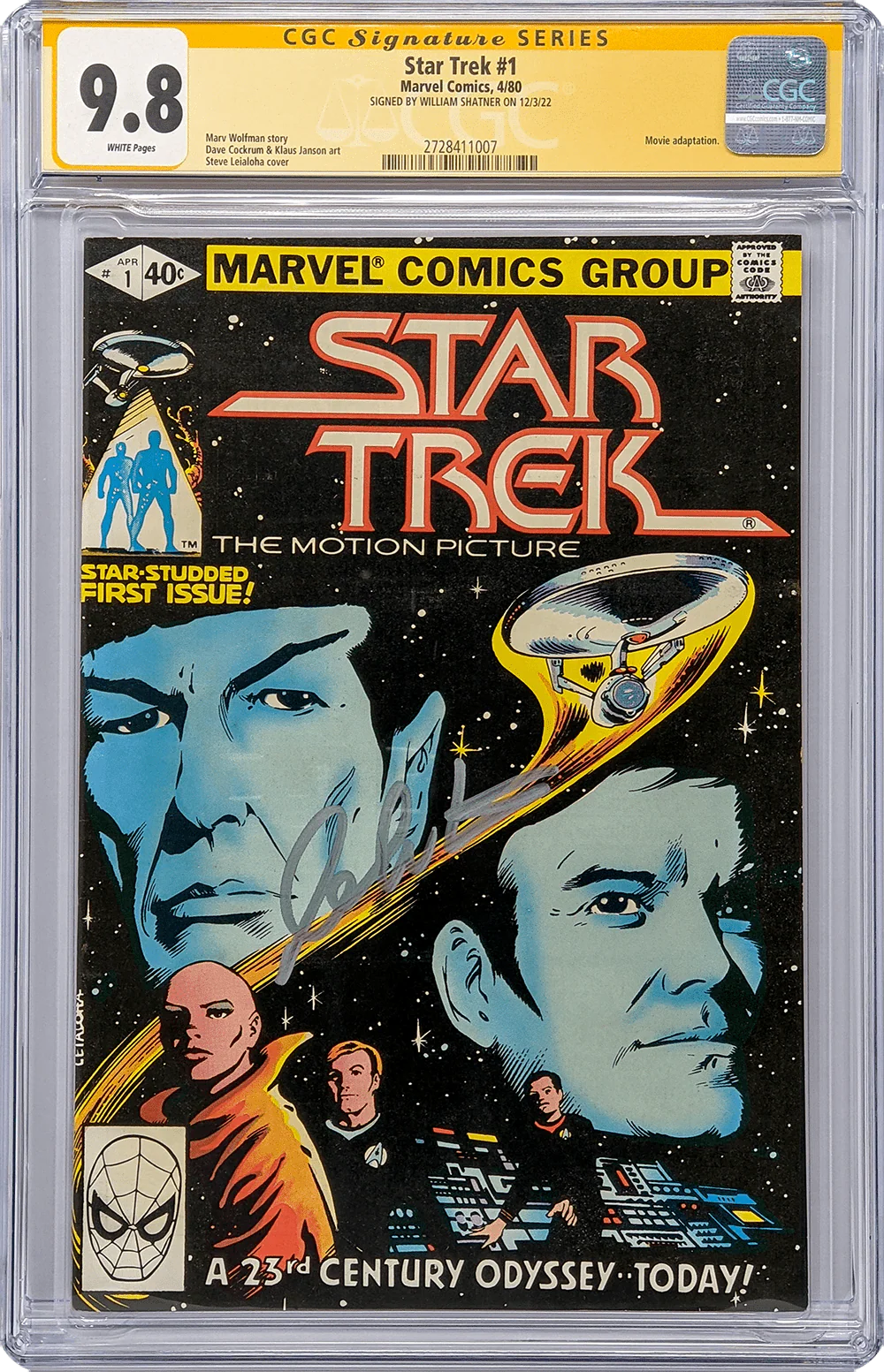 Star Trek #1 Marvel Comics CGC Signature Series 9.8 Signed William Shatner - Image 10