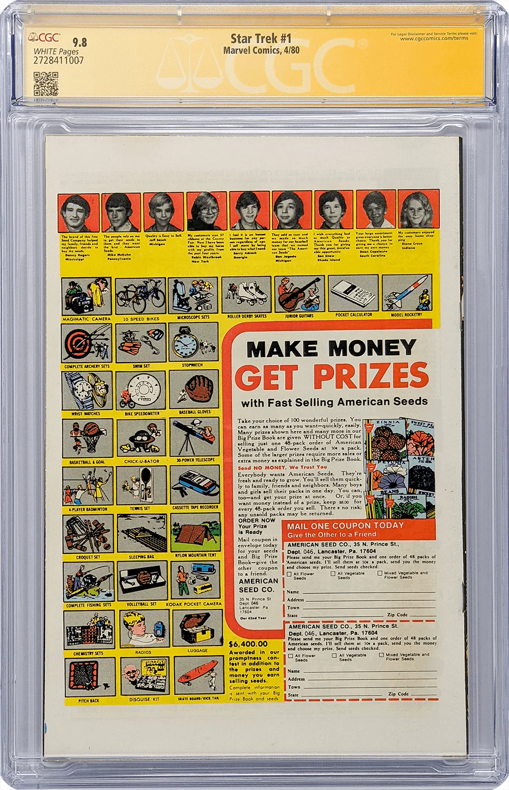Star Trek #1 Marvel Comics CGC Signature Series 9.8 Signed William Shatner - Image 11
