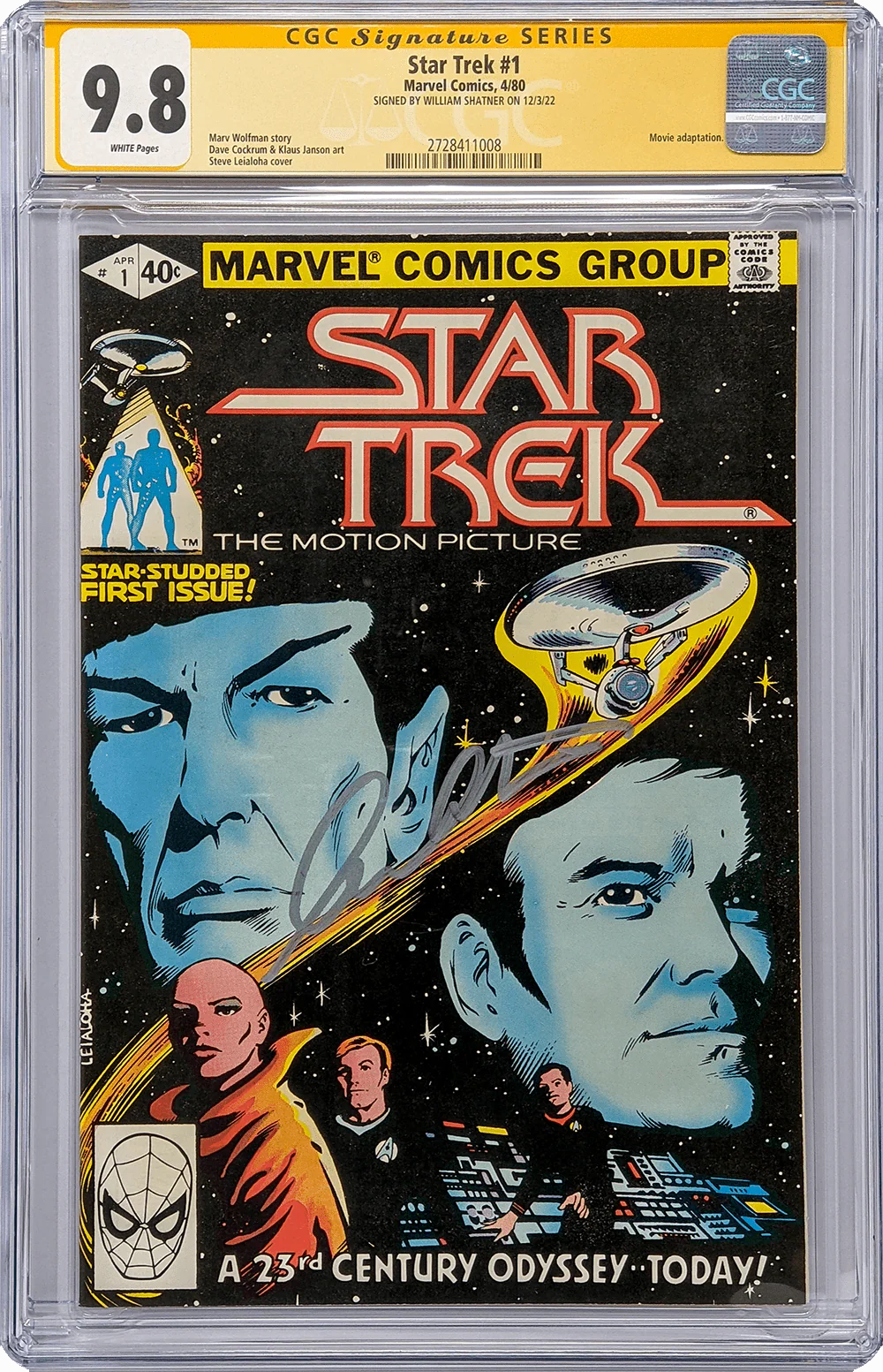 Star Trek #1 Marvel Comics CGC Signature Series 9.8 Signed William Shatner - Image 12
