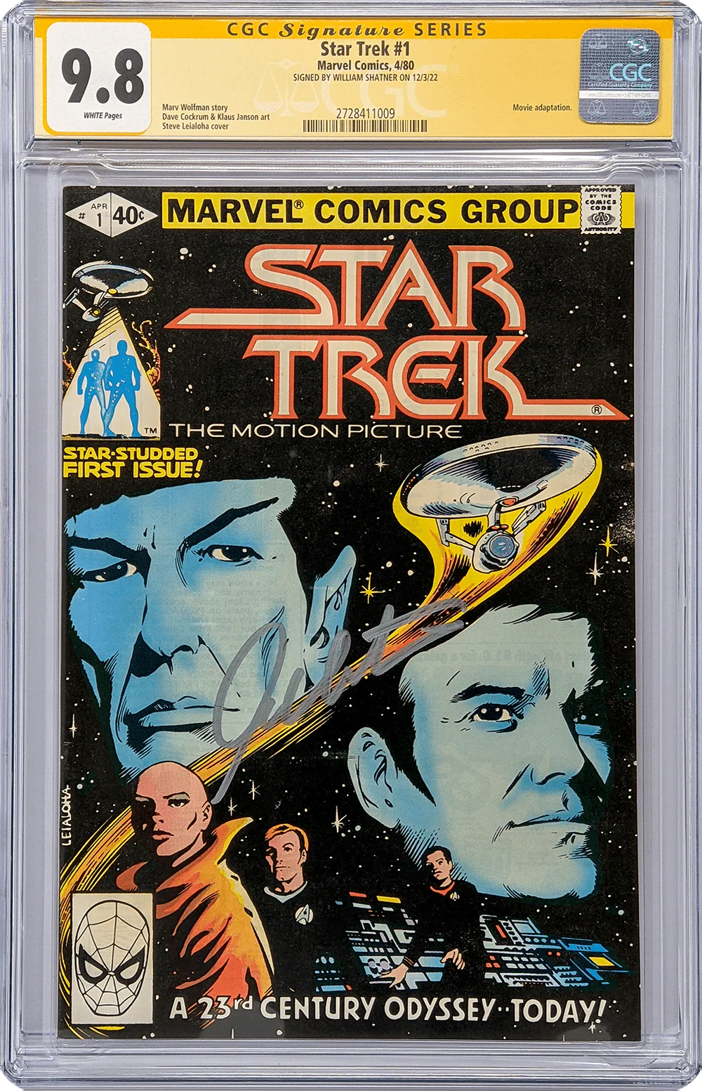 Star Trek #1 Marvel Comics CGC Signature Series 9.8 Signed William Shatner - Image 14