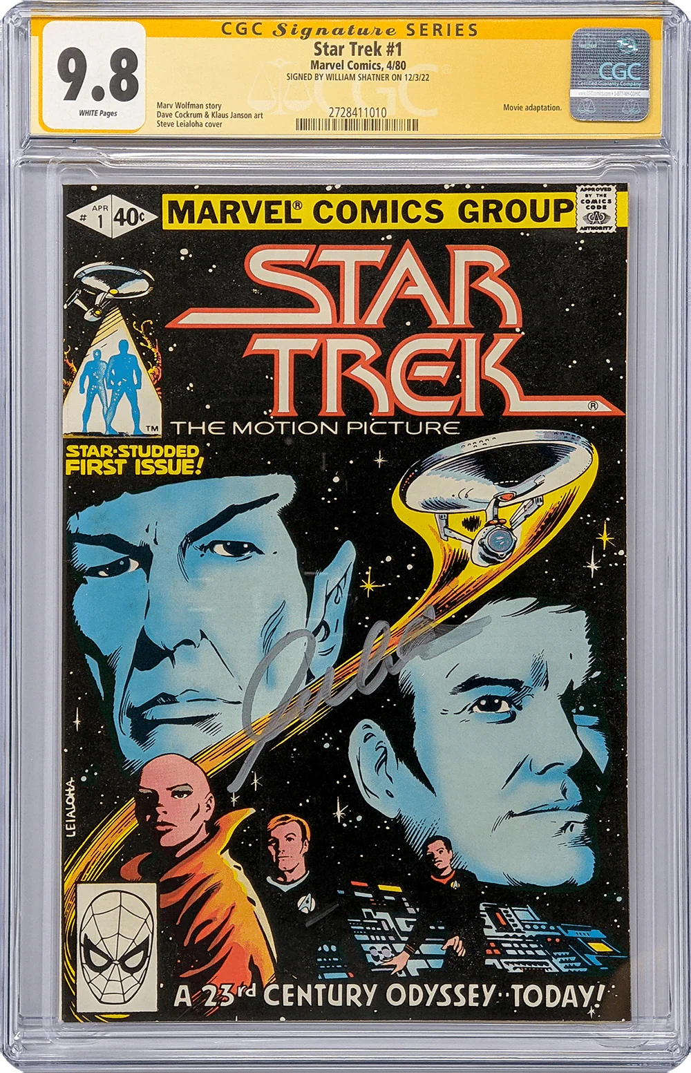 Star Trek #1 Marvel Comics CGC Signature Series 9.8 Signed William Shatner - Image 16