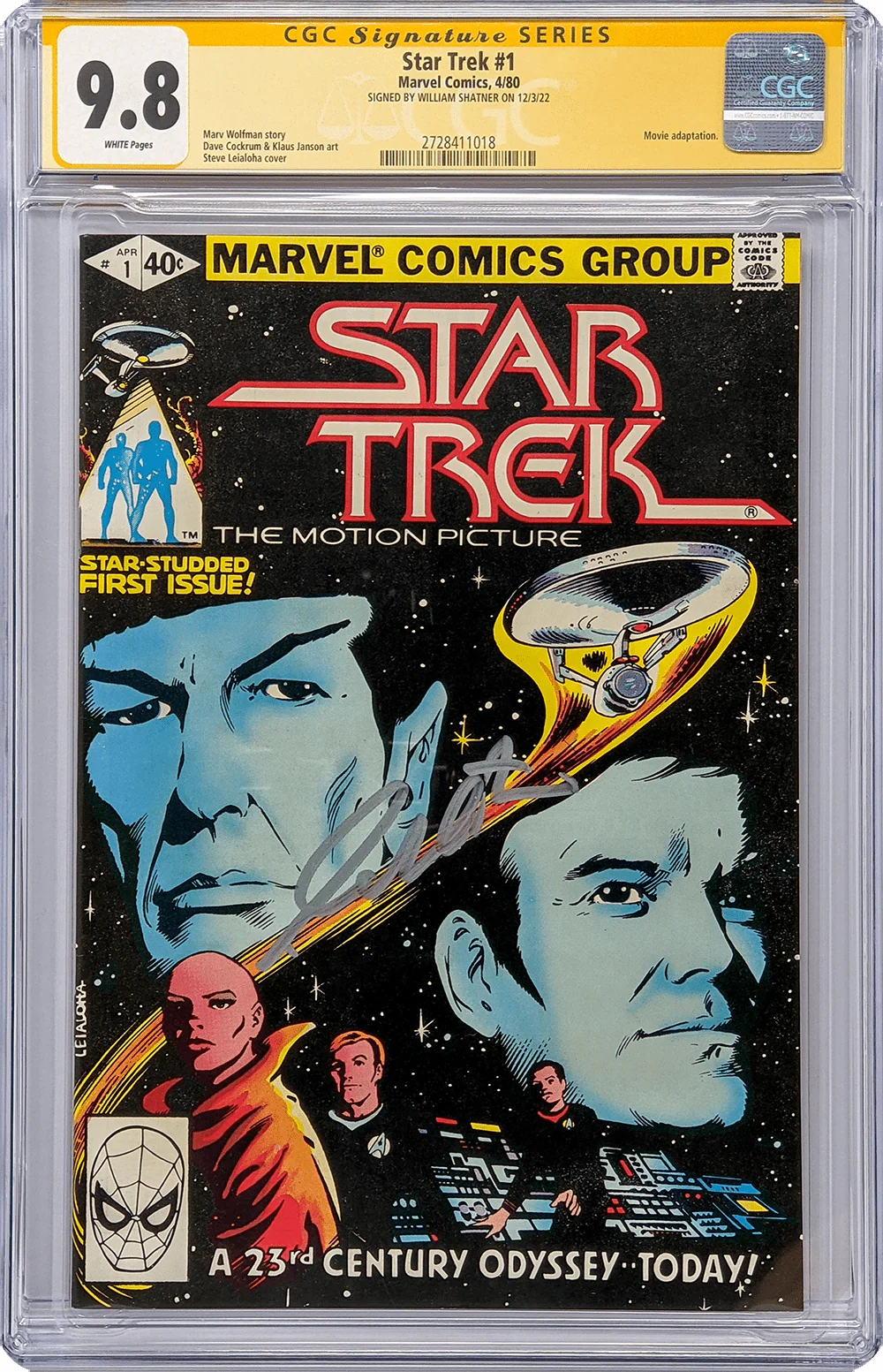 Star Trek #1 Marvel Comics CGC Signature Series 9.8 Signed William Shatner - Image 22