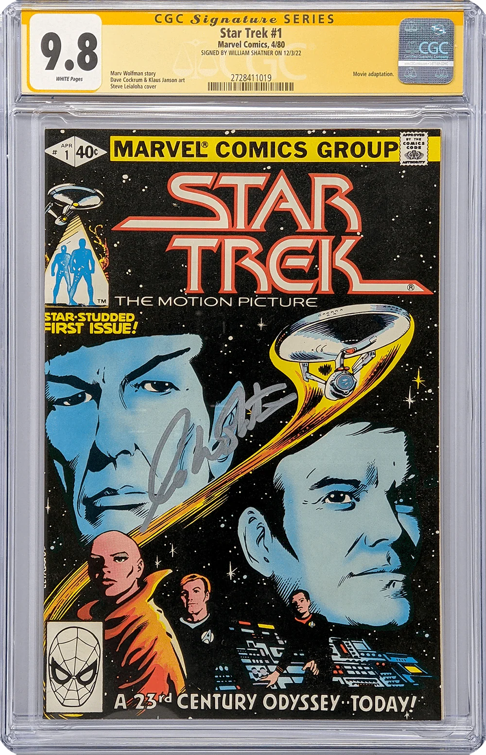 Star Trek #1 Marvel Comics CGC Signature Series 9.8 Signed William Shatner - Image 24