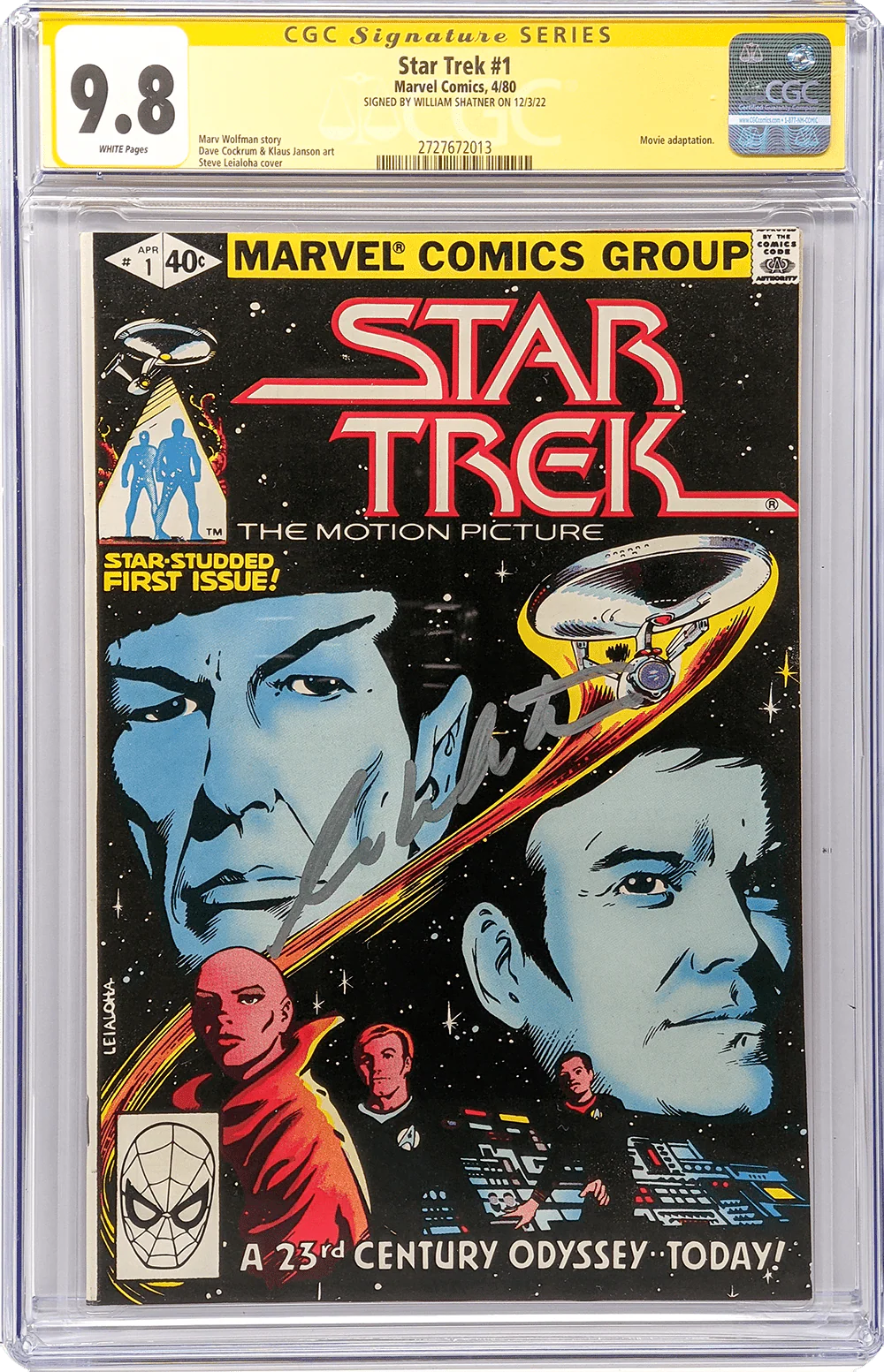 Star Trek #1 Marvel Comics CGC Signature Series 9.8 Signed William Shatner - Image 4