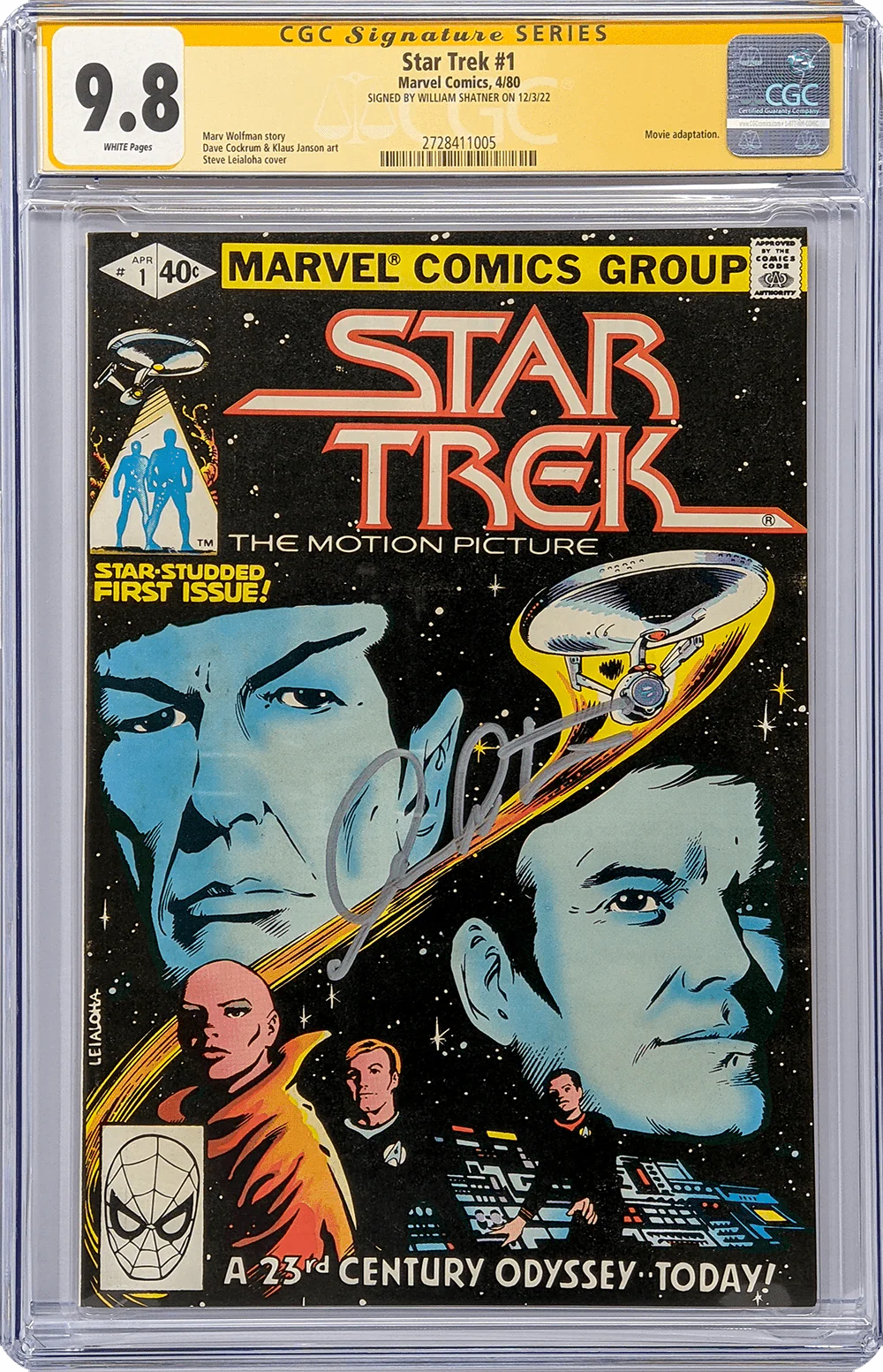 Star Trek #1 Marvel Comics CGC Signature Series 9.8 Signed William Shatner - Image 6