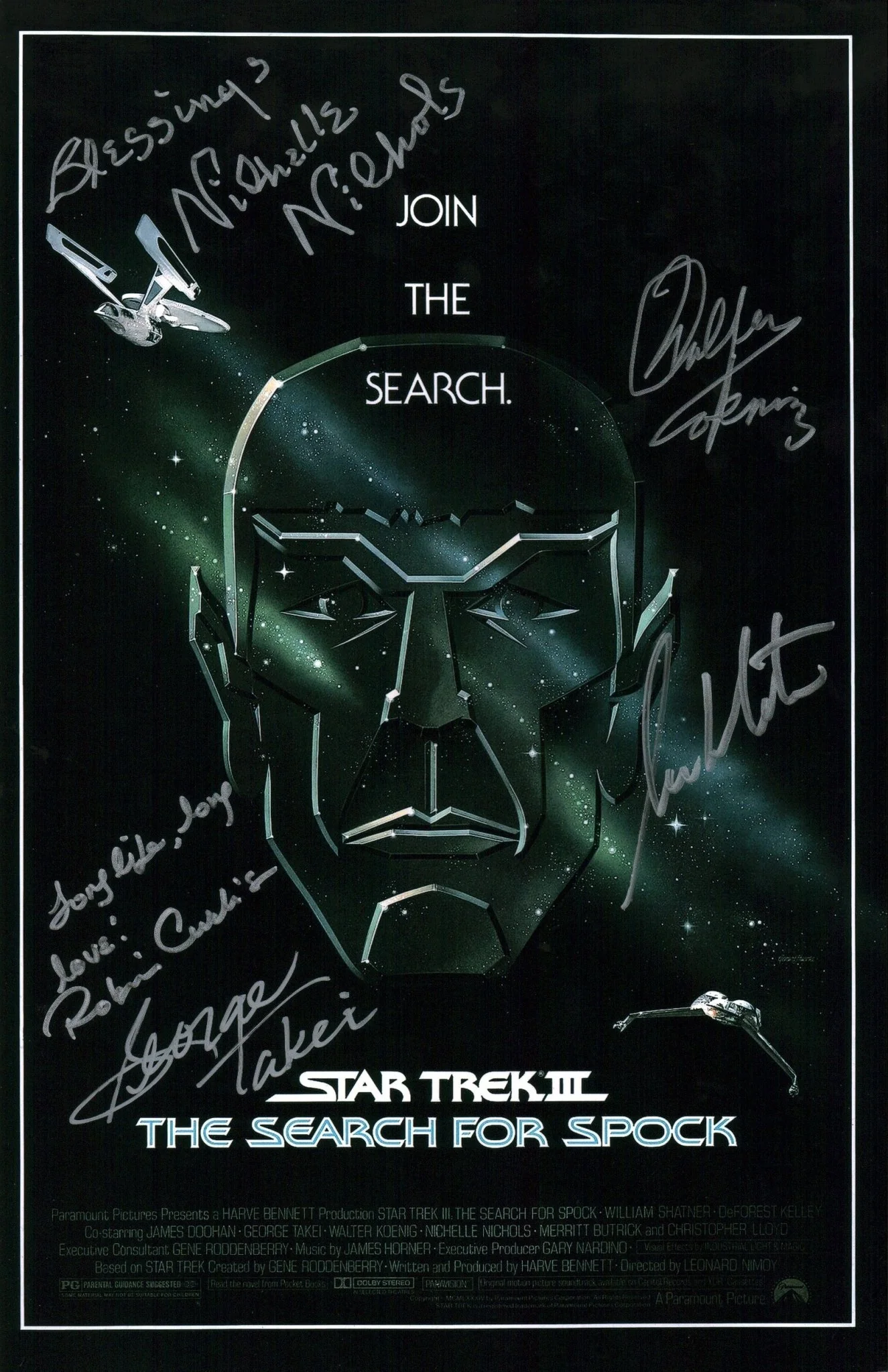 Star Trek 11x17 Photo Signed Shatner, Takei, Nichols, Koenig, Curtis JSA Certified Autograph - Image 2