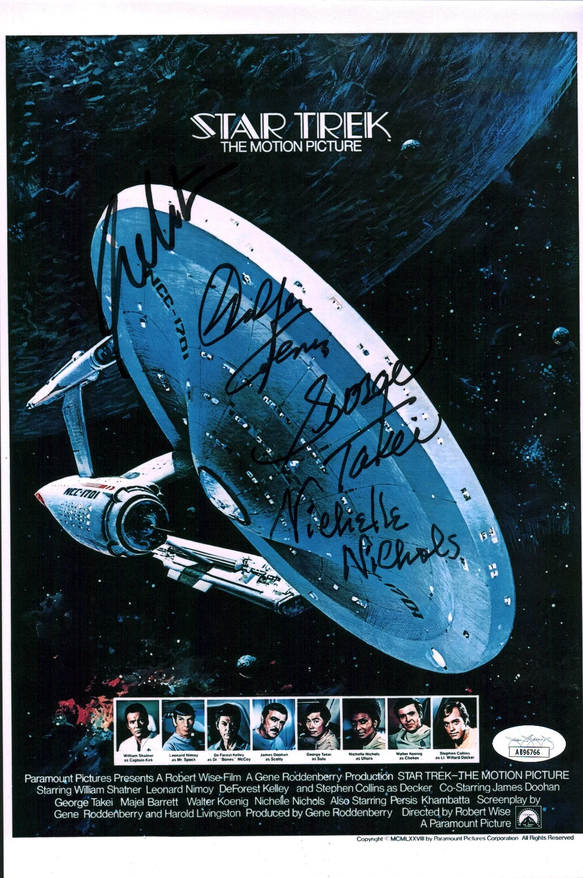 Star Trek 8x12 Photo Cast x4 Signed Koenig, Nichols, Shatner, Takei JSA Certified Autgraph - Image 4