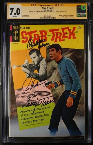 Star Trek #2 Gold Key CGC Signature Series 7.0 Cast x3 Signed Koenig, Shatner, Takei - Image 2
