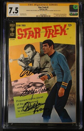 Star Trek #2 Gold Key CGC Signature Series 7.5 Cast x3 Signed Koenig, Shatner, Takei - Image 2