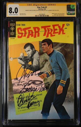 Star Trek #2 Gold Key CGC Signature Series 8.0 Cast x3 Signed Koenig, Shatner, Takei - Image 2