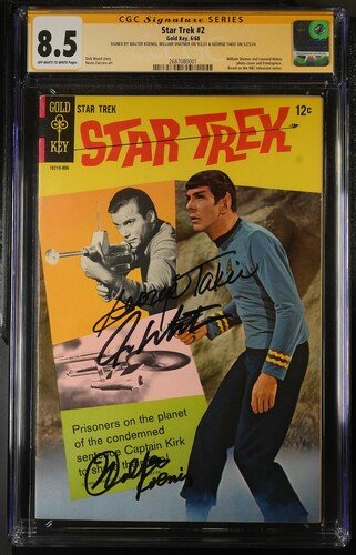 Star Trek #2 Gold Key CGC Signature Series 8.5 Cast x3 Signed Koenig, Shatner, Takei - Image 2