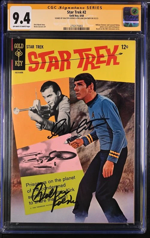 Star Trek #2 Gold Key CGC Signature Series 9.4 Cast x2 Signed Koenig, Shatner - Image 2