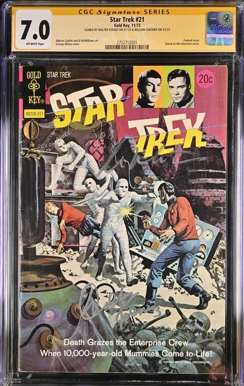 Star Trek #21 Gold Key CGC Signature Series 7.0 Cast x2 Signed Koenig, Shatner - Image 2