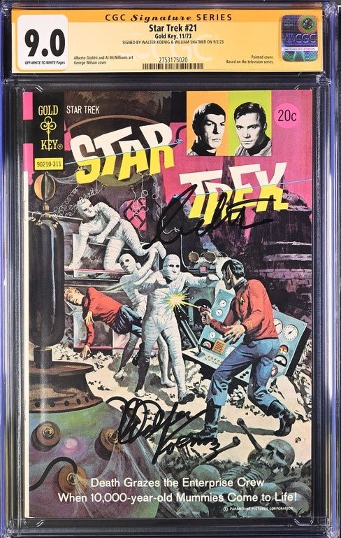 Star Trek #21 Gold Key CGC Signature Series 9.0 Cast x2 Signed Koenig, Shatner - Image 2