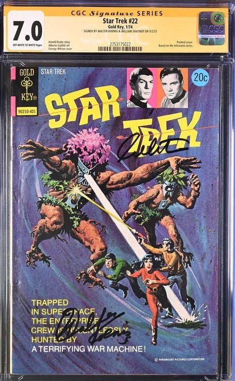 Star Trek #22 Gold Key CGC Signature Series 7.0 Cast x2 Signed Koenig, Shatner - Image 2