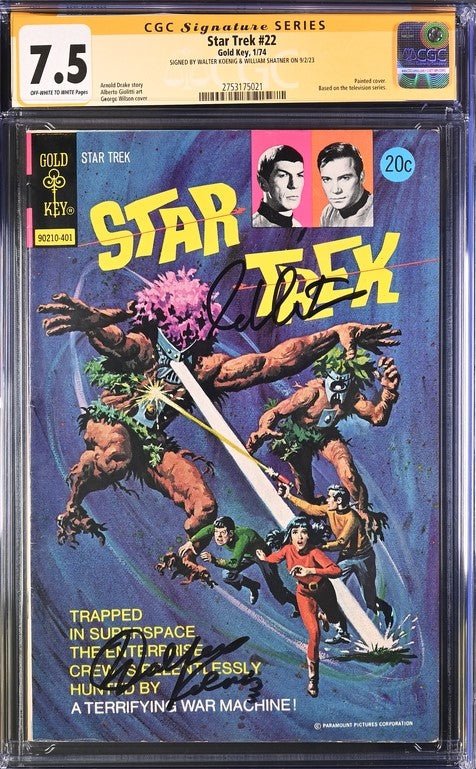 Star Trek #22 Gold Key CGC Signature Series 7.5 Cast x2 Signed Koenig, Shatner - Image 2