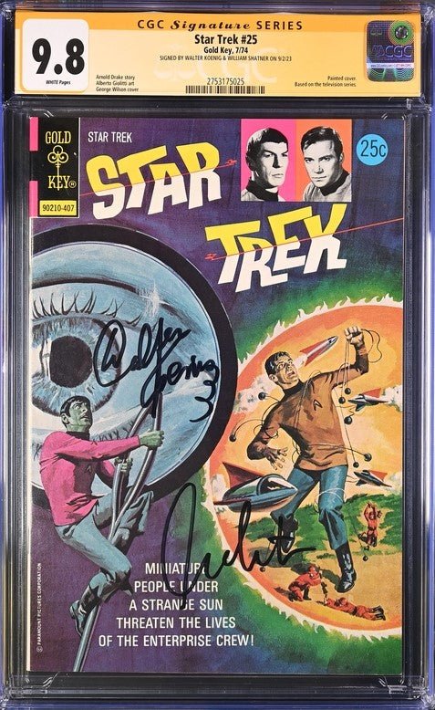 Star Trek #25 Gold Key CGC Signature Series 9.8 Cast x2 Signed Koenig, Shatner - Image 2