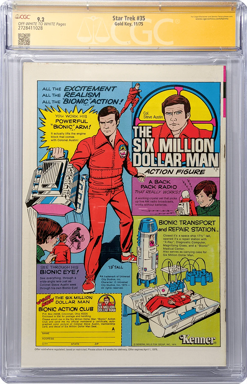 Star Trek #35 Gold Key CGC Signature Series 9.2 William Shatner - Image 3