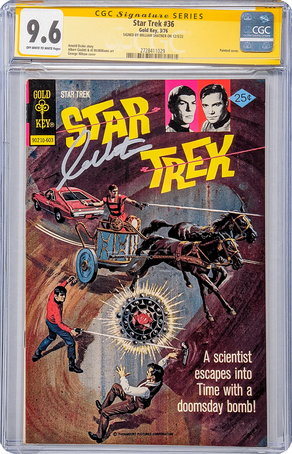 Star Trek #36 Gold Key Comics CGC Signature Series 9.6 Signed by William Shatner - Image 2