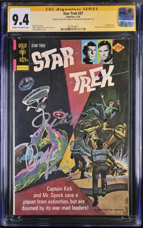 Star Trek #37 Gold Key CGC Signature Series 9.4 Signed x2 Walter Koenig, William Shatner - Image 2