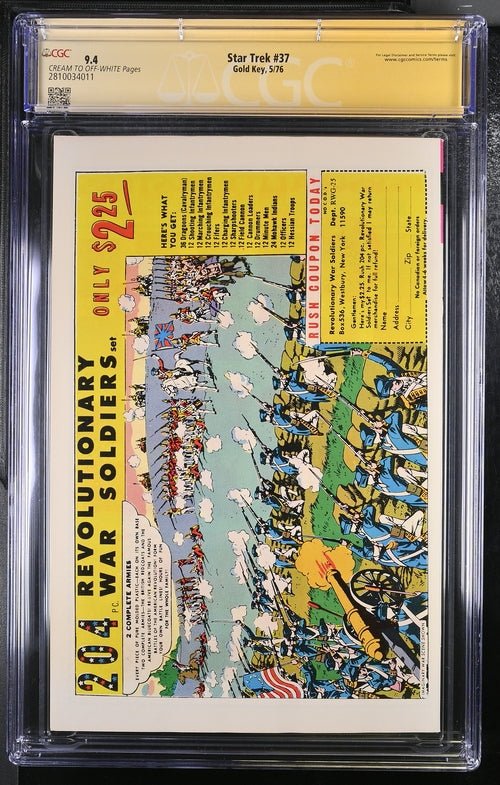 Star Trek #37 Gold Key CGC Signature Series 9.4 Signed x2 Walter Koenig, William Shatner - Image 3
