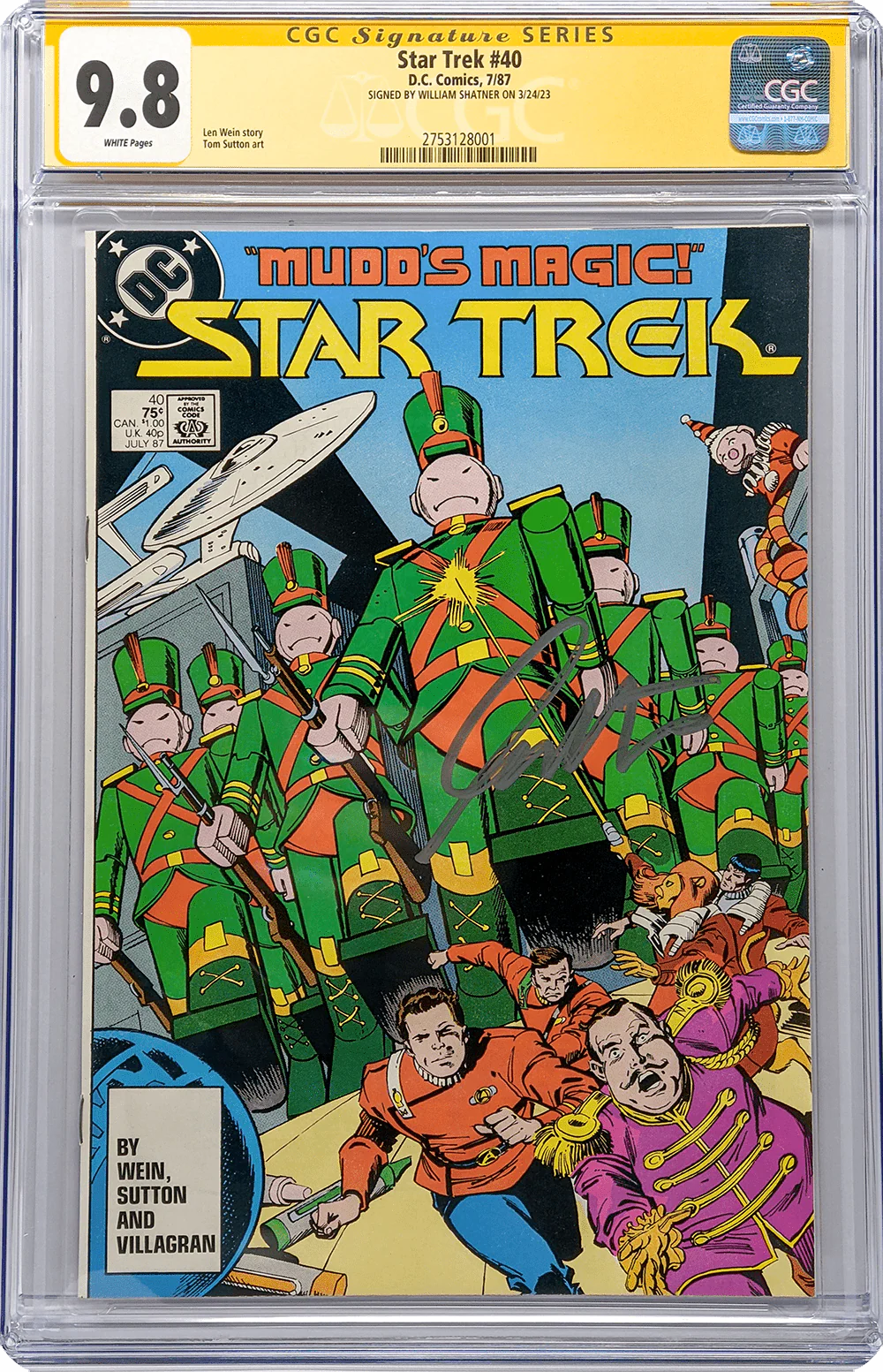 Star Trek #40 DC Comics CGC Signature Series 9.8 Signed William Shatner - Image 2