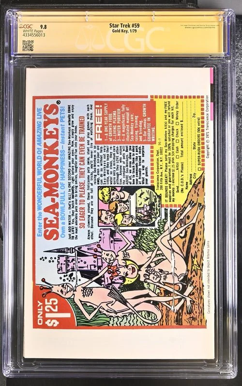 Star Trek #59  Gold Key CGC SS 9.8 Signed Koenig, Shatner - Image 3