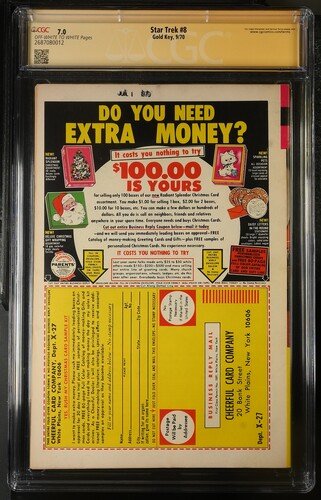 Star Trek #8 Gold Key CGC Signature Series 7.0 Cast x3 Signed Koenig, Shatner, Takei - Image 3