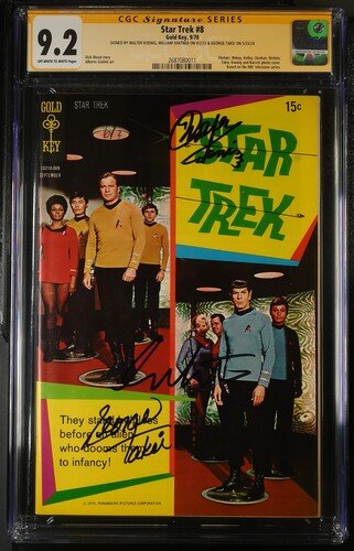 Star Trek #8 Gold Key CGC Signature Series 9.2 Cast x3 Signed Koenig, Shatner, Takei - Image 2