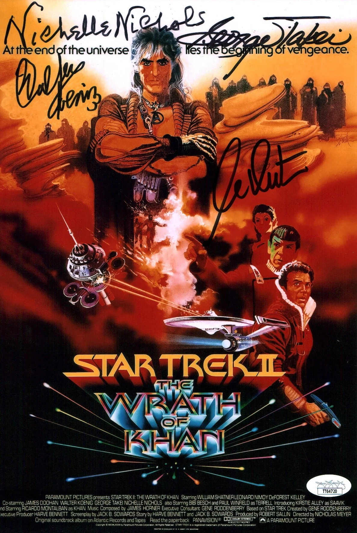 Star Trek 8x12 Photo Cast x4 Signed Koenig Nichols Shatner Takei JSA Certified Autograph - Image 4