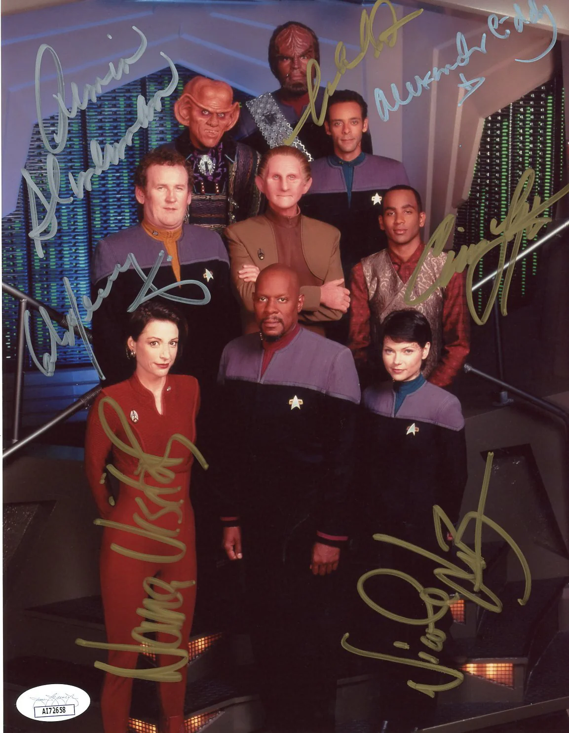 Star Trek: DS9 8x10 Photo Signed Dorn De Boer Lofton Meaney Shimerman Siddig Visitor Autograph JSA Certified Autograph - Image 3