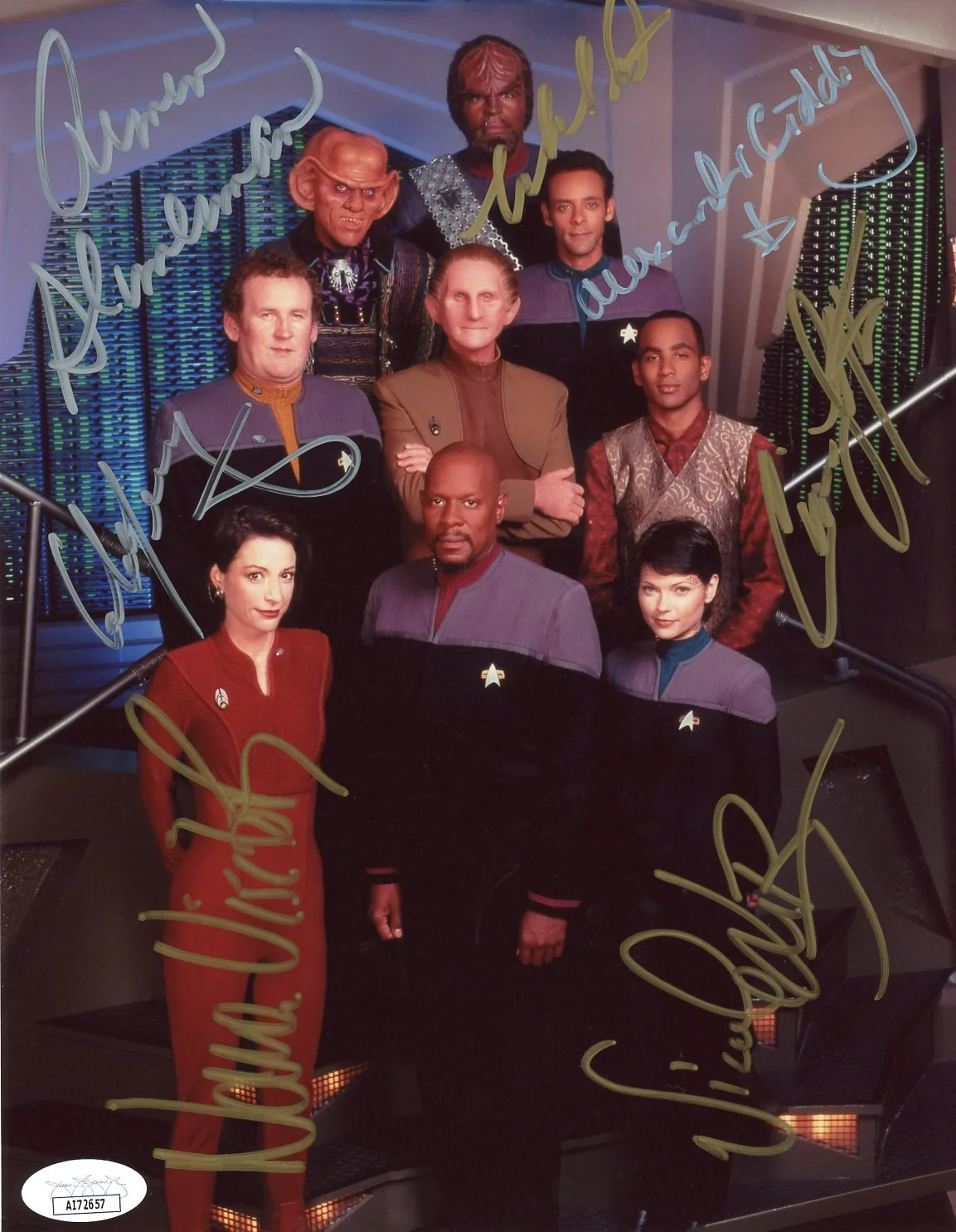 Star Trek: DS9 8x10 Photo Signed Dorn De Boer Lofton Meaney Shimerman Siddig Visitor Autograph JSA Certified Autograph - Image 4