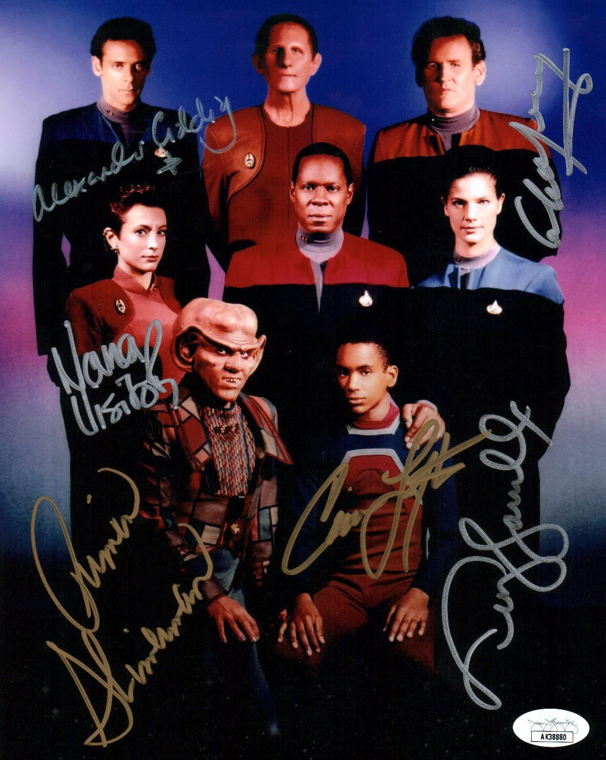 Star Trek: DS9 8x10 Farrell Lofton Meaney Shimerman Siddig Visitor Signed Photo JSA Certified Autograph - Image 3
