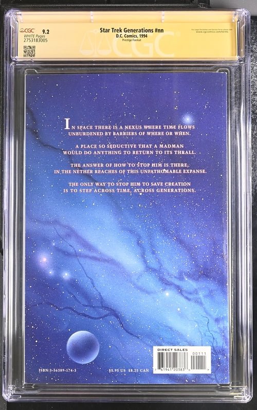 Star Trek Generations #nn DC Comics CGC Signature Series 9.2 Cast x7 Signed Dorn, Burton, Sirtis, Spiner, Frakes, McFadden, Wheaton - Image 3