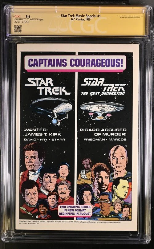 Star Trek Movie Special #1 DC Comics CGC Signature Series 9.6 Cast x2 Signed Koenig, Shatner - Image 3
