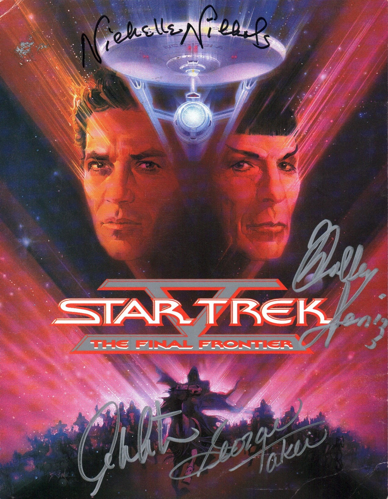 Star Trek: The Final Frontier  8x10 Original Promotional Photo / Production List Cast x3 Signed Shatner, Koenig, Nichols JSA Certified Autograph - Image 2