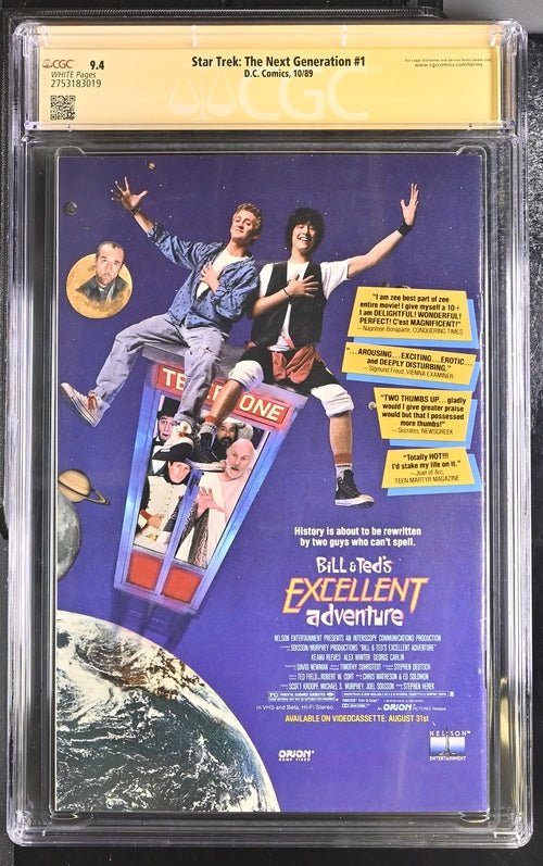Star Trek:The Next Generation #1-1989 DC Comics CGC Signature Series 9.4 Cast x6 Signed Dorn, Burton, Sirtis, Spiner, Frakes, Wheaton - Image 3