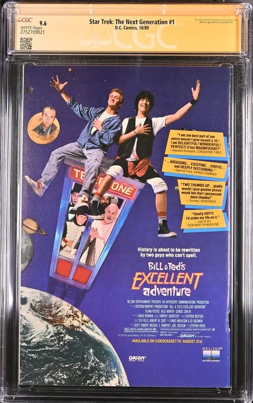 Star Trek: The Next Generation #1 DC Comics 1989 CGC Signature Series 9.6 Cast x5 Signed Dorn, Burton, Spiner, Frakes, Wheaton - Image 3